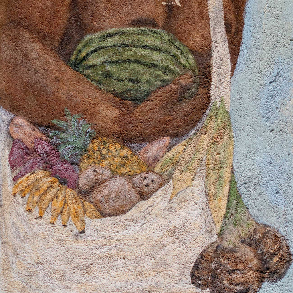 Jade Barclay original painting. Vanuatu island ladies series. Close up of textured original painting.