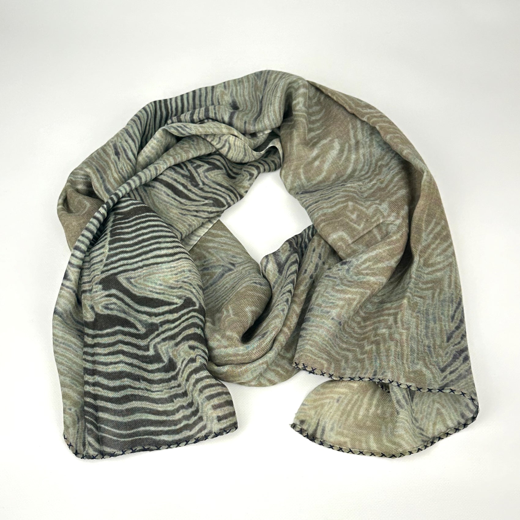Wool Silk Stole,Grey/Taupe