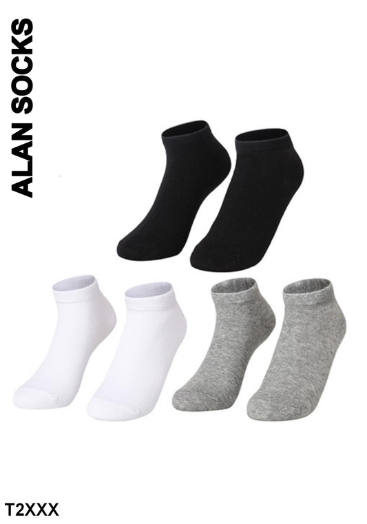 Alansocks calze di cotone alla caviglia da 3paia - T5XXX