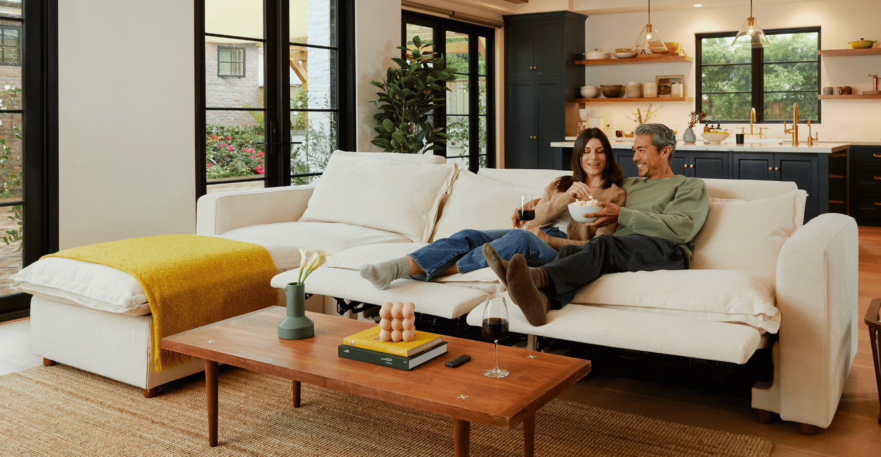 As you pick out furniture, consider how many friends or family members you want to host at once. That's where you'll see a clear distinction between chaises and sofas.