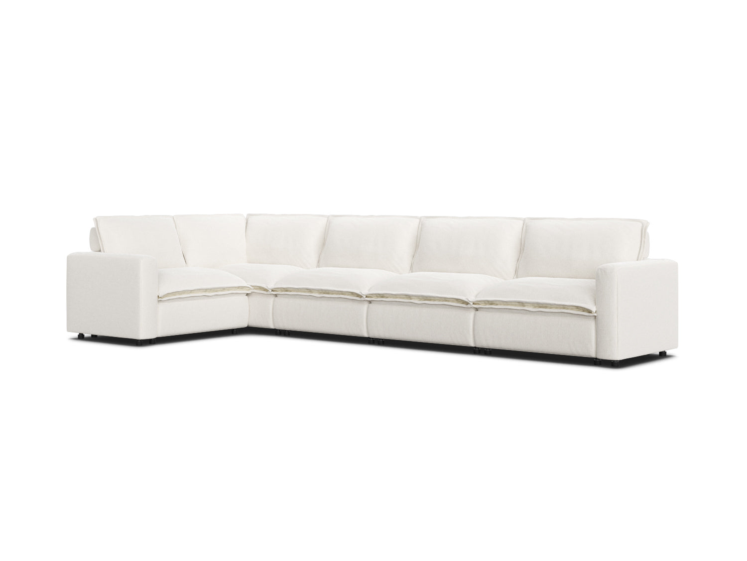 An L-shaped sectional sofa forms the shape of the letter 'L' with its sections.