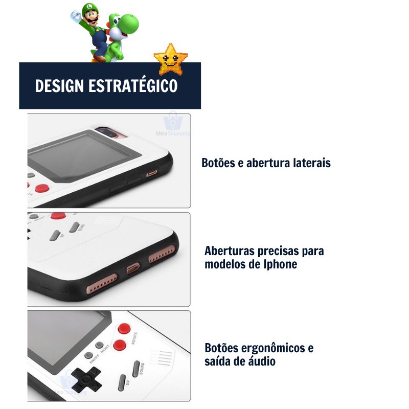 Capa iPhone Retro com Mais de 30 Jogos Nostálgicos – rafhastore