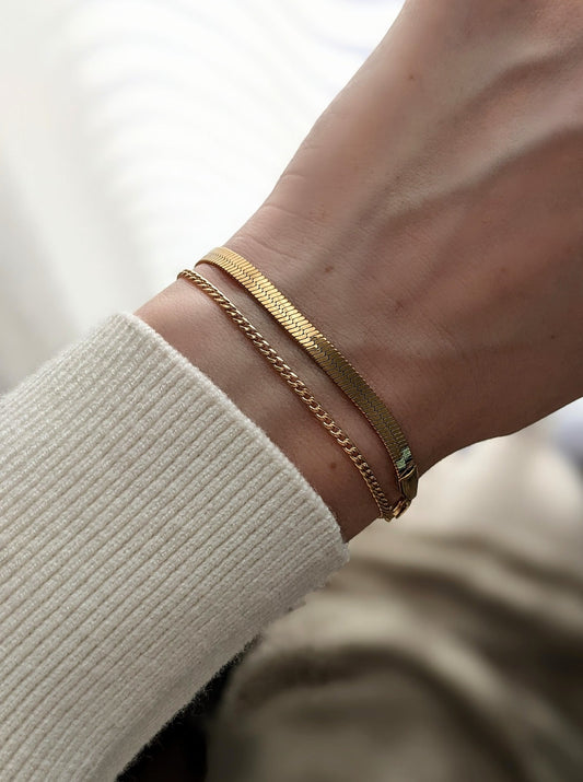 Dainty Gold Tennis Bracelet by Layer the Love