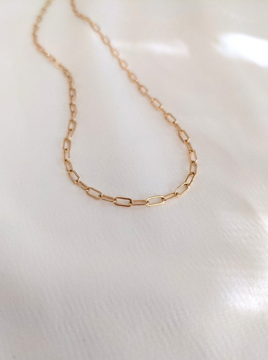 Gold sturdy large paperclip chain necklace — Rach B Jewelry