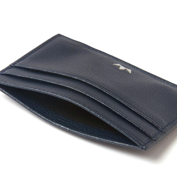 Salvio 6 Card Italian Leather Card Holder Navy Blue 