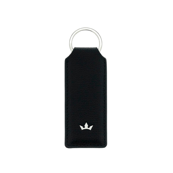 Black Emboss LV Leather Keychain