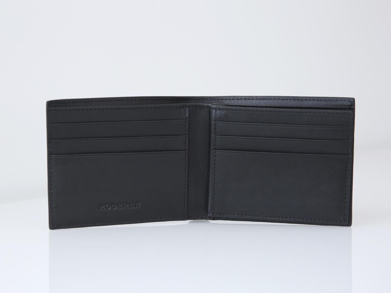 Bifold 12 Card Wallet Roma Black | Leather Wallets for Men — RODERER