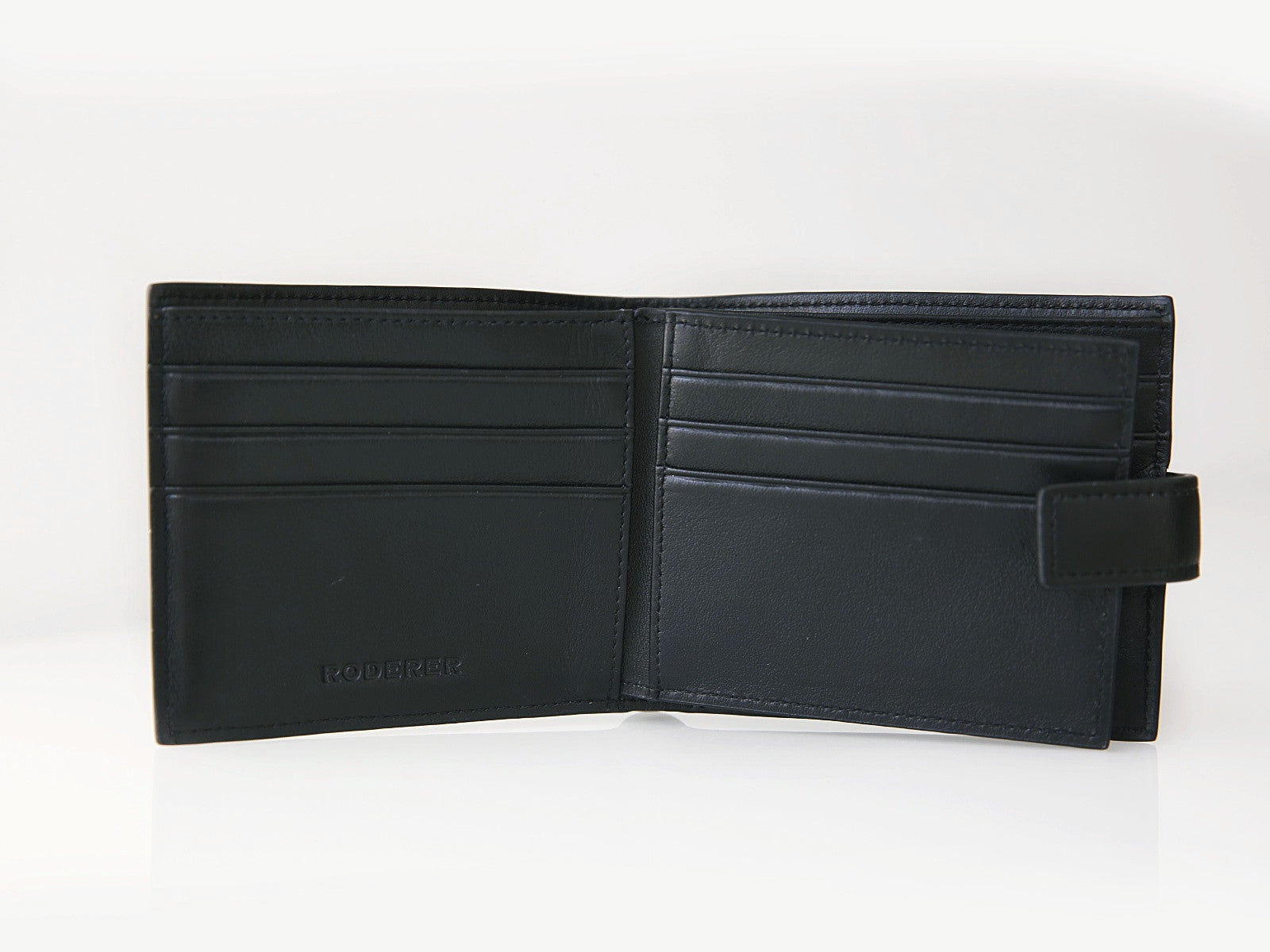Bifold 8 Card Wallet Venezia Black | Leather Wallets for Men - RODERER