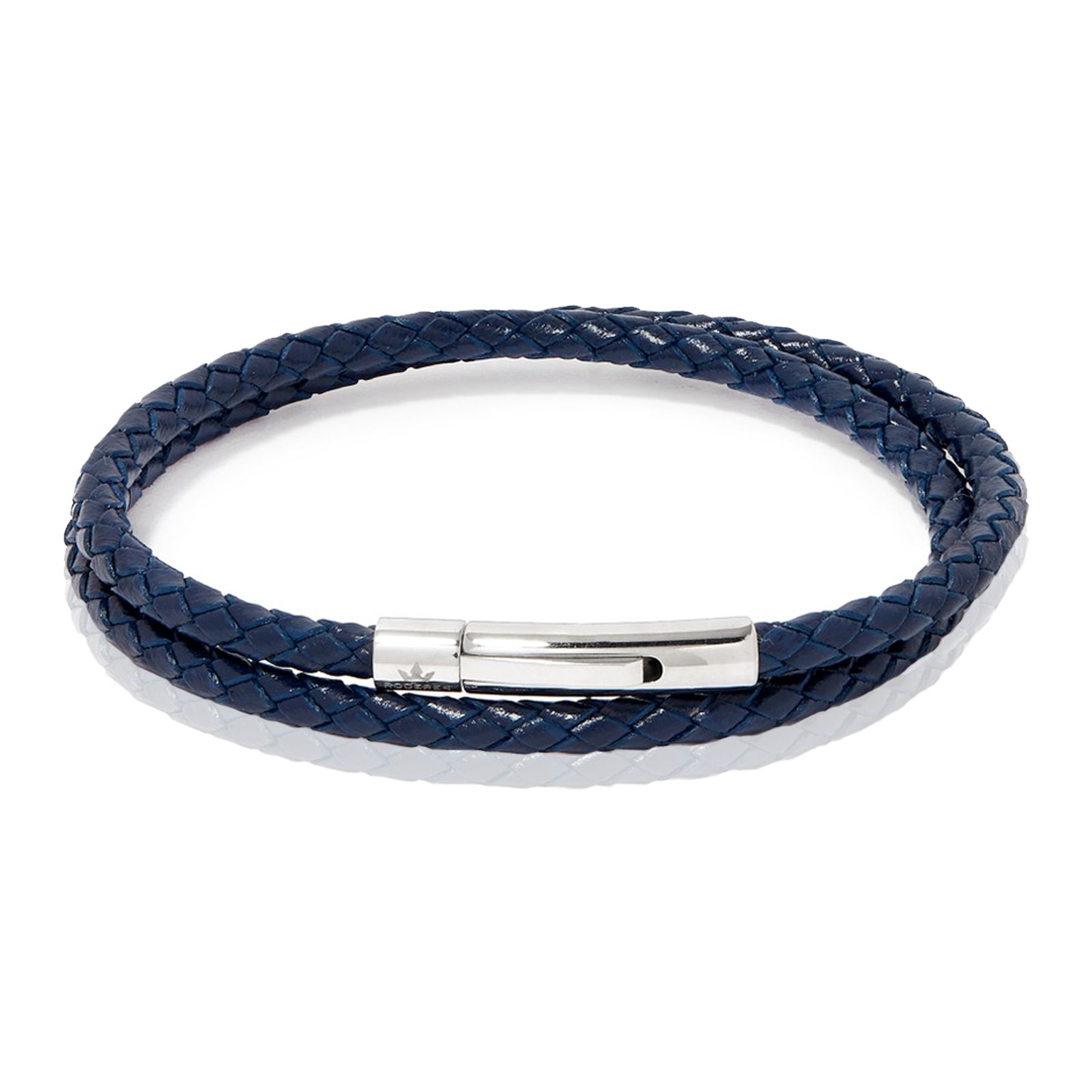 MATTEO LEATHER DOUBLE TOUR BRACELET FOR MAN > WOVEN LEATHER BLACK – RODERER