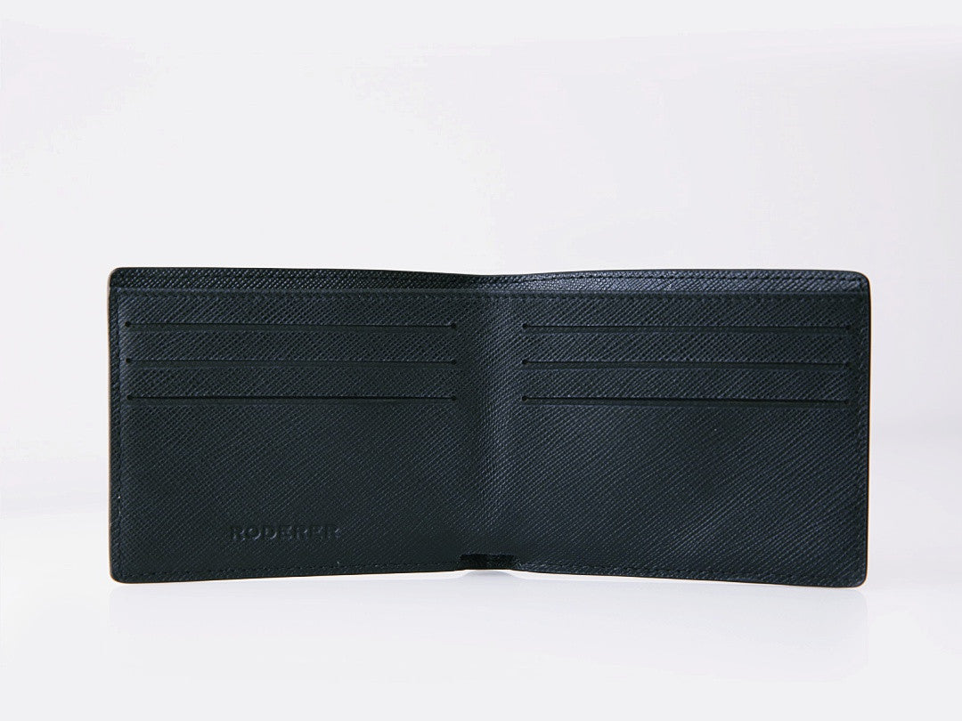 Bifold 6 Card Wallet Trophy Black | Leather Wallets for Men — RODERER