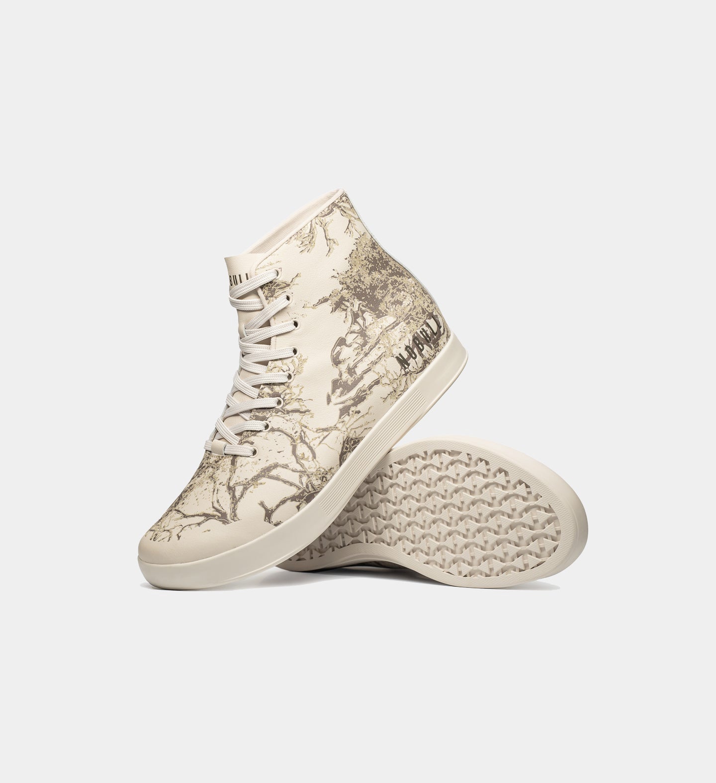 Women's Floral High-Top Leather Trainer