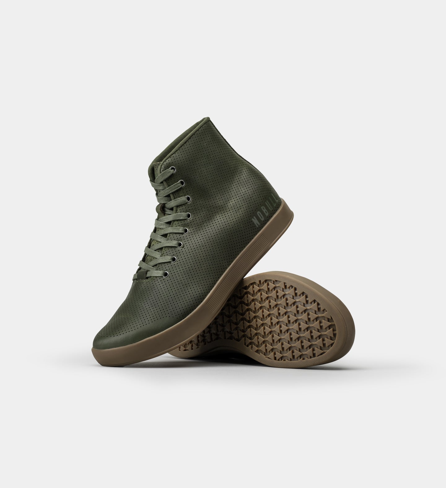 Unicorn high-top trainers in mesh and leather green - Men