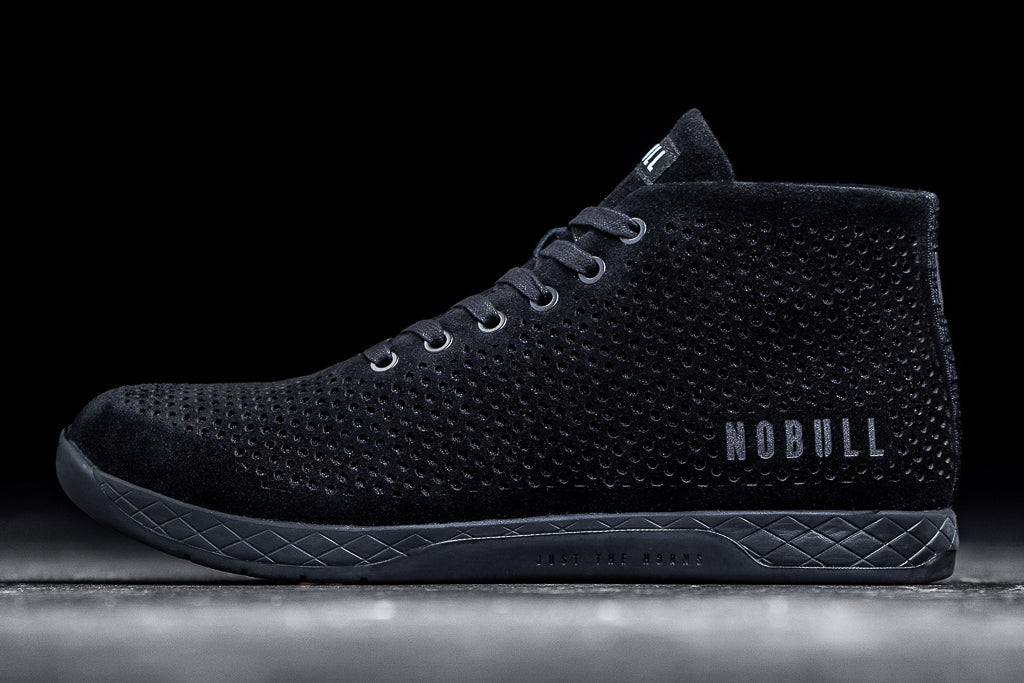 BLACK SUEDE MID TRAINER (WOMEN'S)– NOBULL