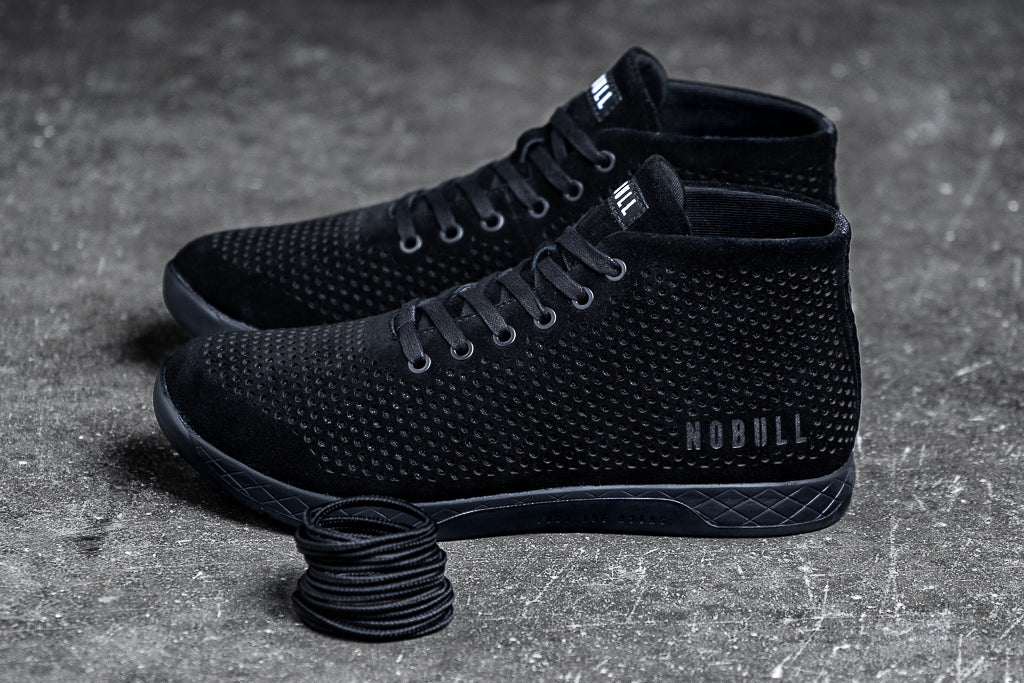 BLACK SUEDE MID TRAINER (MEN'S)– NOBULL