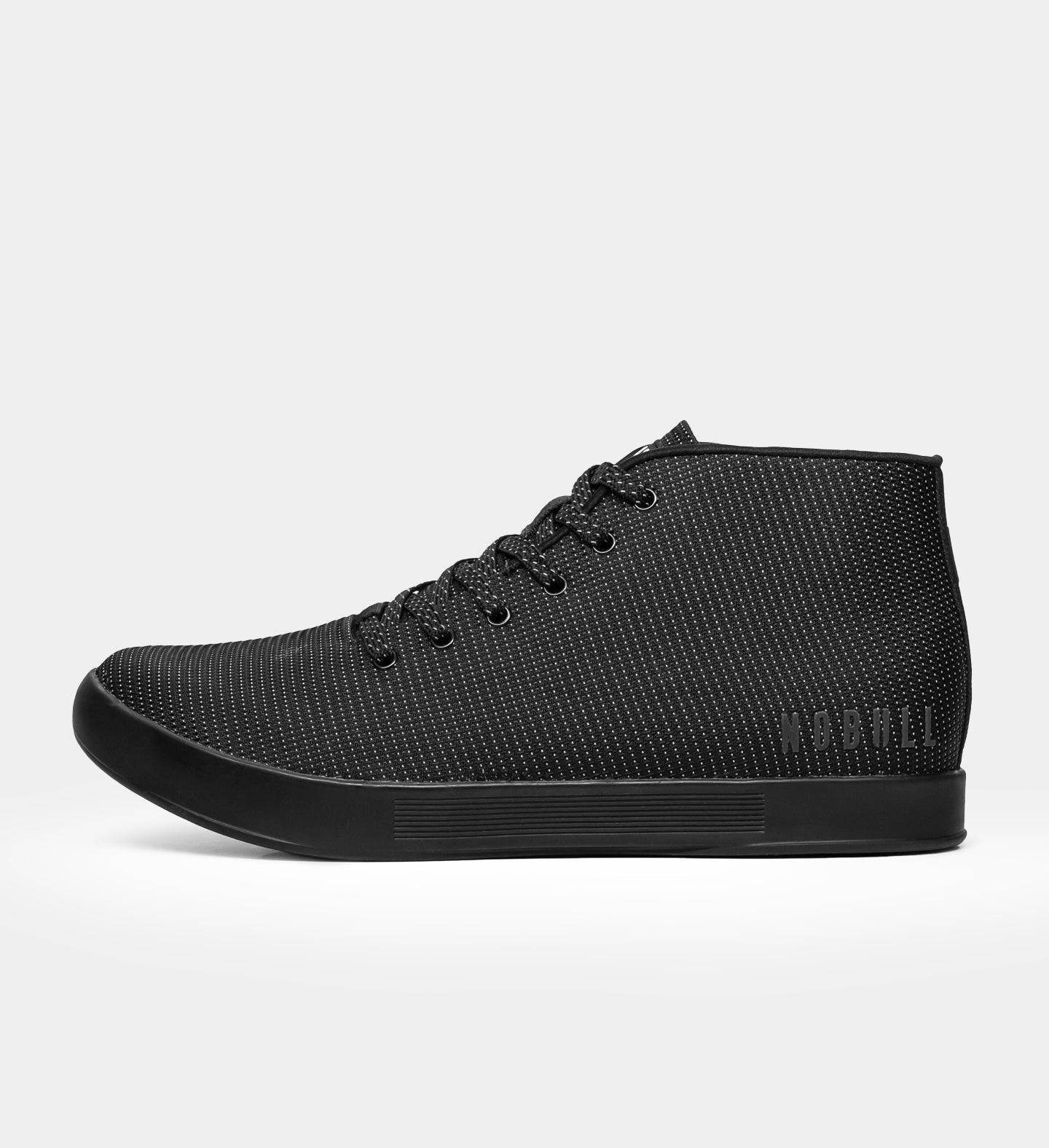 Women's Black Reflective Woven Mid Cupsole Trainer