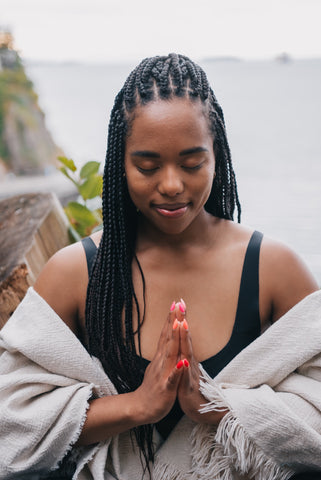 woman visualizing on a new moon