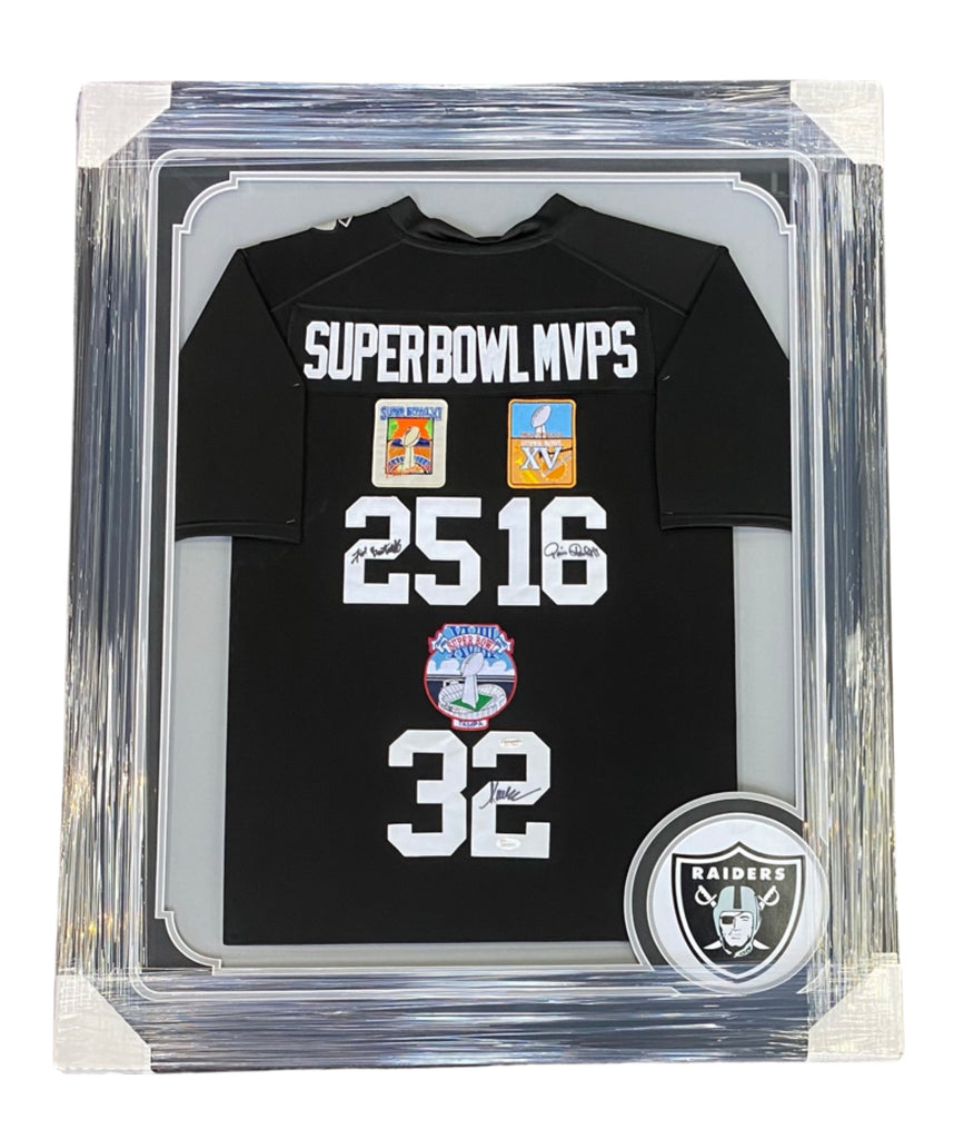 Super Bowl MVPs Allen Plunkett Biletnikoff Framed Signed Jersey Black – All  In Autographs