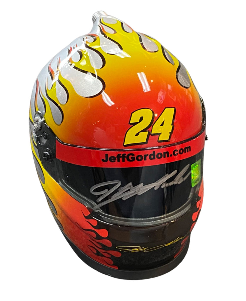 Jeff Gordon Signed Mini Racing Helmet with Career Highlights All In Autographs