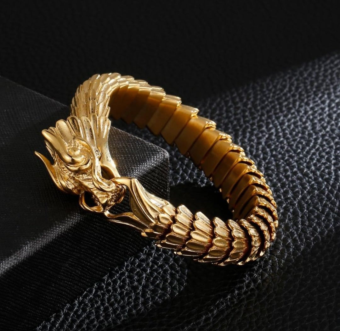 999 Pure Gold Majestic Dragon Pixiu Bracelet | SK Jewellery