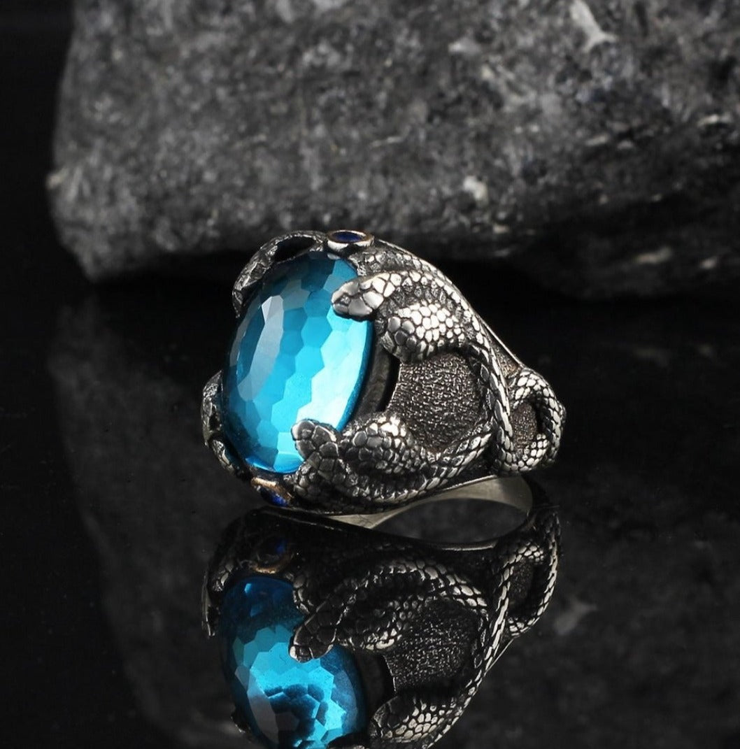 Swiss Blue Topaz Sterling Silver Ring Unique Handcrafted Mens Jewelry Size  10 - Etsy | Sterling silver mens rings, Mens silver rings, Sterling silver  rings unique