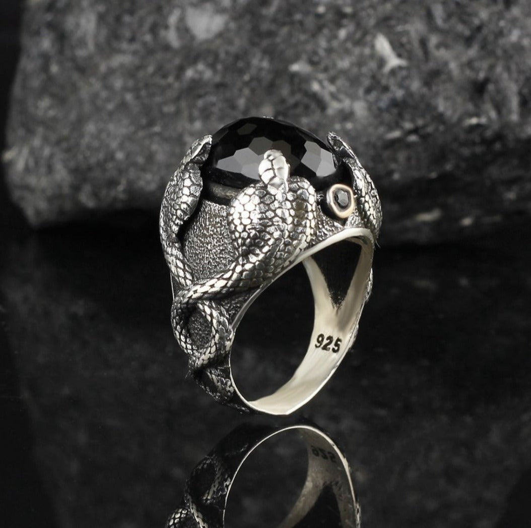 Double Trouble Alexandrite Marquise Snake Ring Wedding Ring Set with B –  Swank Metalsmithing