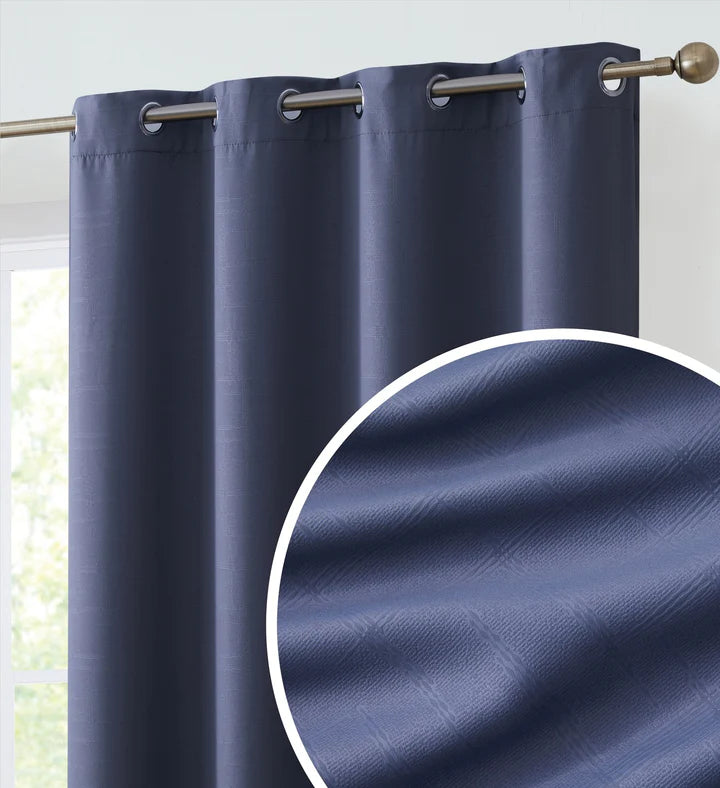 Cooper Geometric Room Darkening Grommet Curtains - Charcoal Grey
