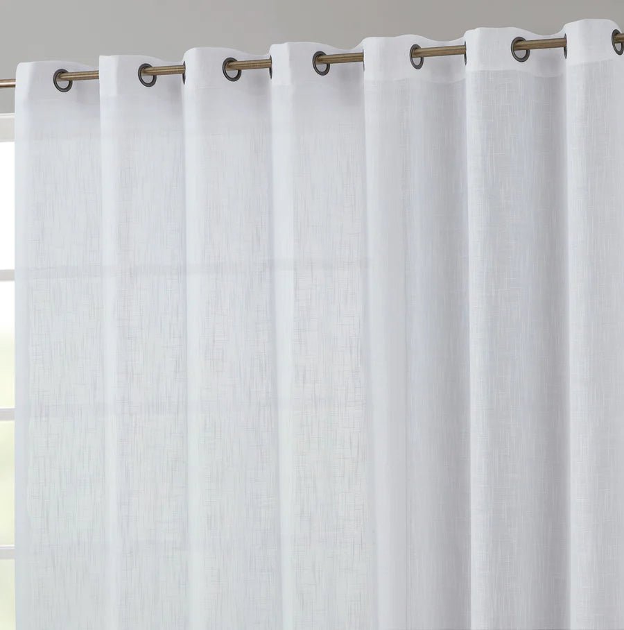 Abbey Faux Linen - White