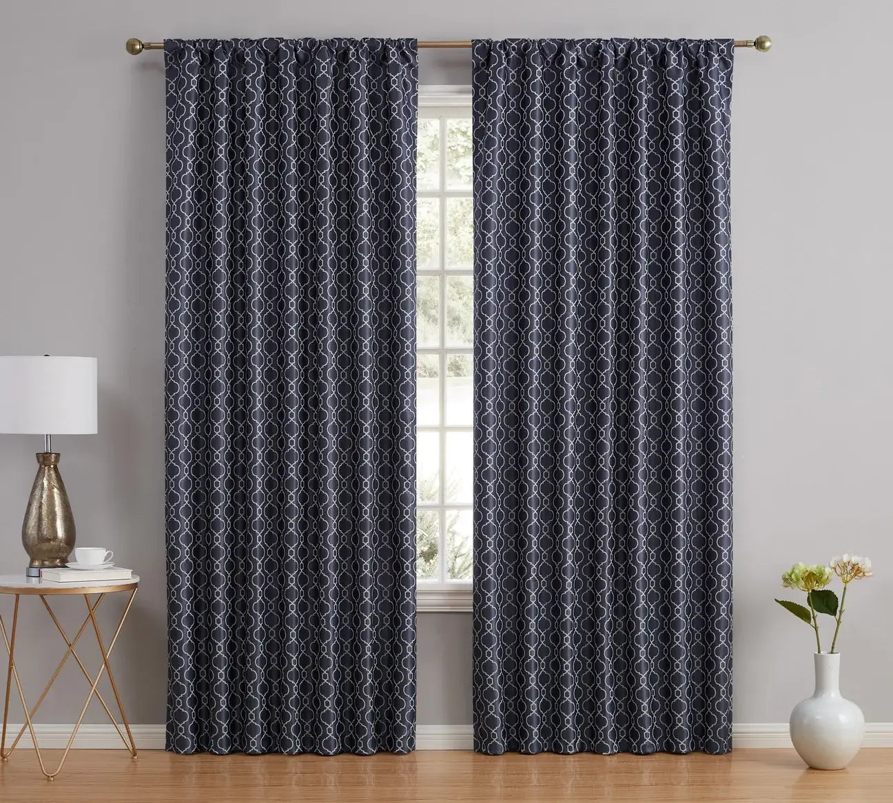 Franklin Moroccan Trellis - Navy Blue