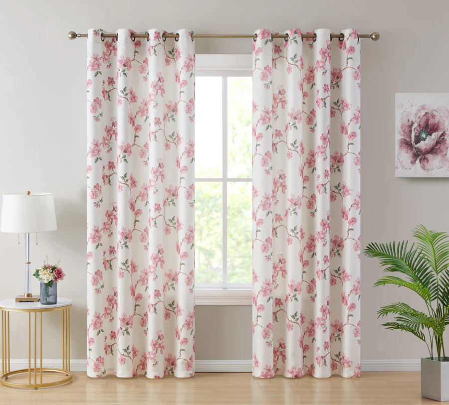 Jade Floral Textured Sheer - Pink