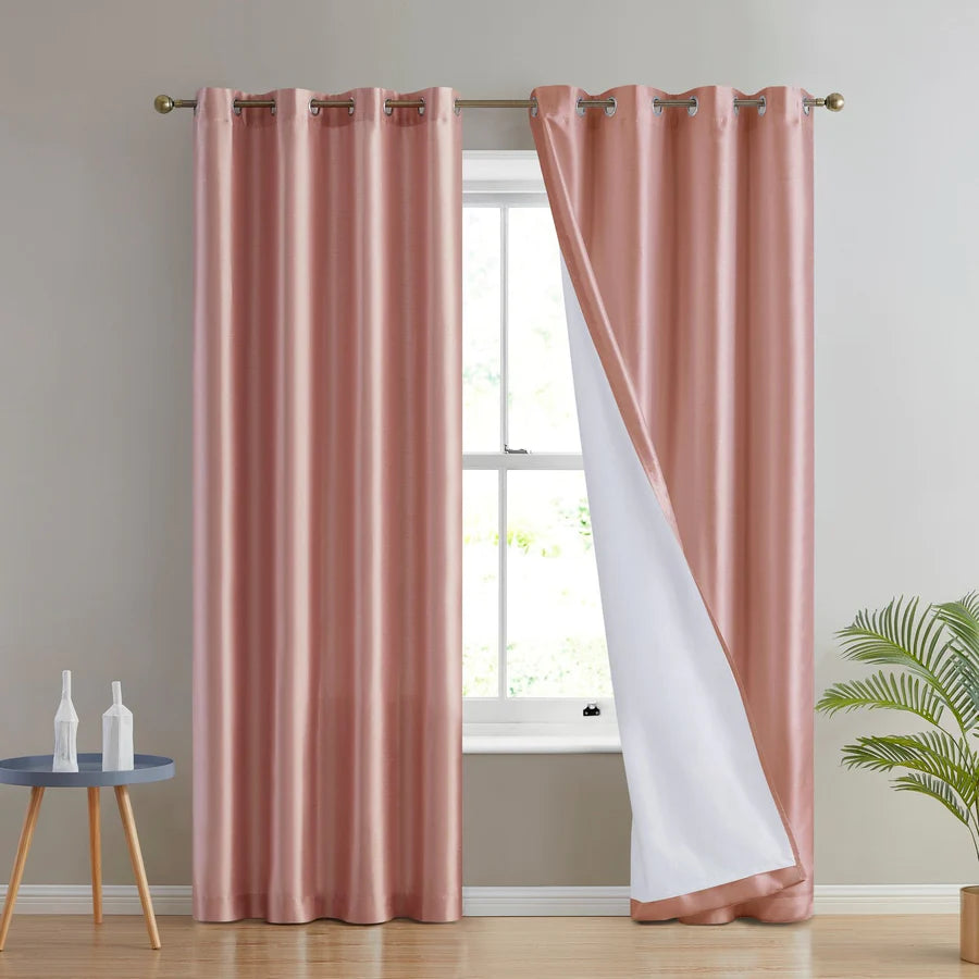 Jefferson Faux Silk Grommet - Blush Pink