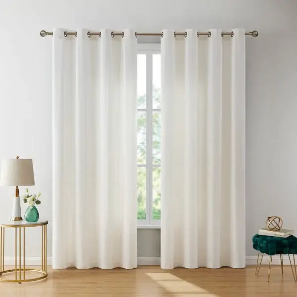 Sawyer Velvet Grommet Curtain Panels - White