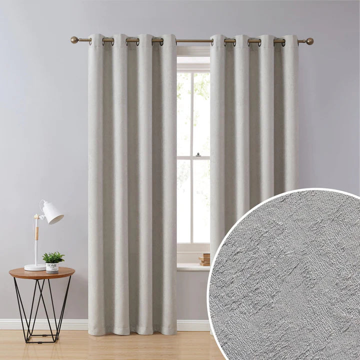 Syracuse Room Darkening Grommet Curtains - Light Grey