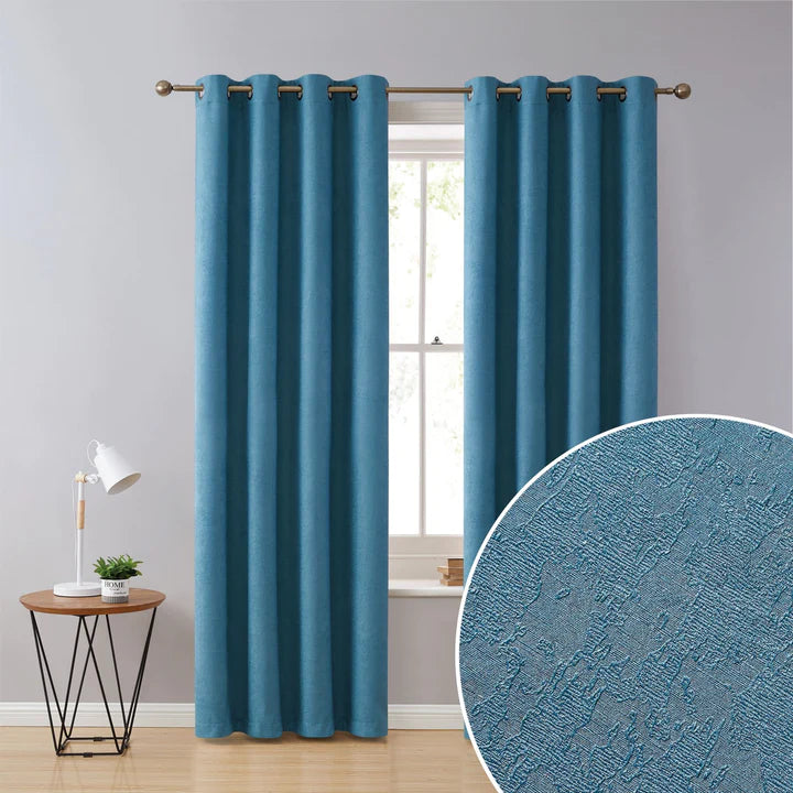 Syracuse Room Darkening Grommet Curtains - Teal Blue