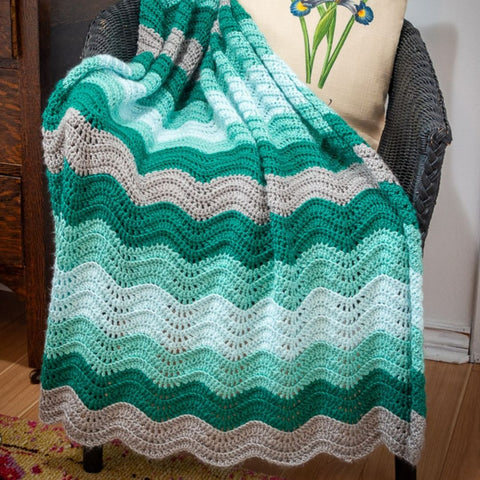 Teal Tempest Blanket Free Crochet Pattern