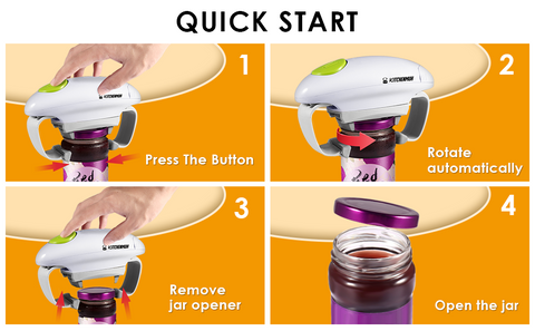 Sutify Electric Jar Opener, One Touch Automatic Jar Opener for New Sealed  Jars, Works for All Kinds of Jars, Jar Opener for Weak Hands, Seniors