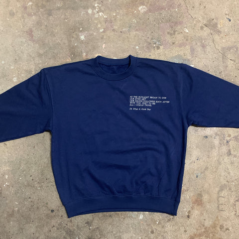 Unreleased embroidered sweatshirt (late 2021)