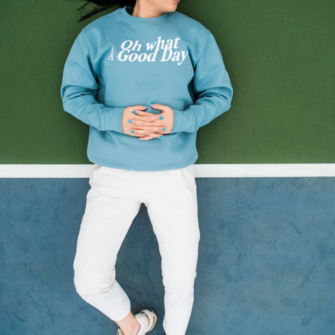 Logo sweatshirt, tennis photoshoot(early 2021)