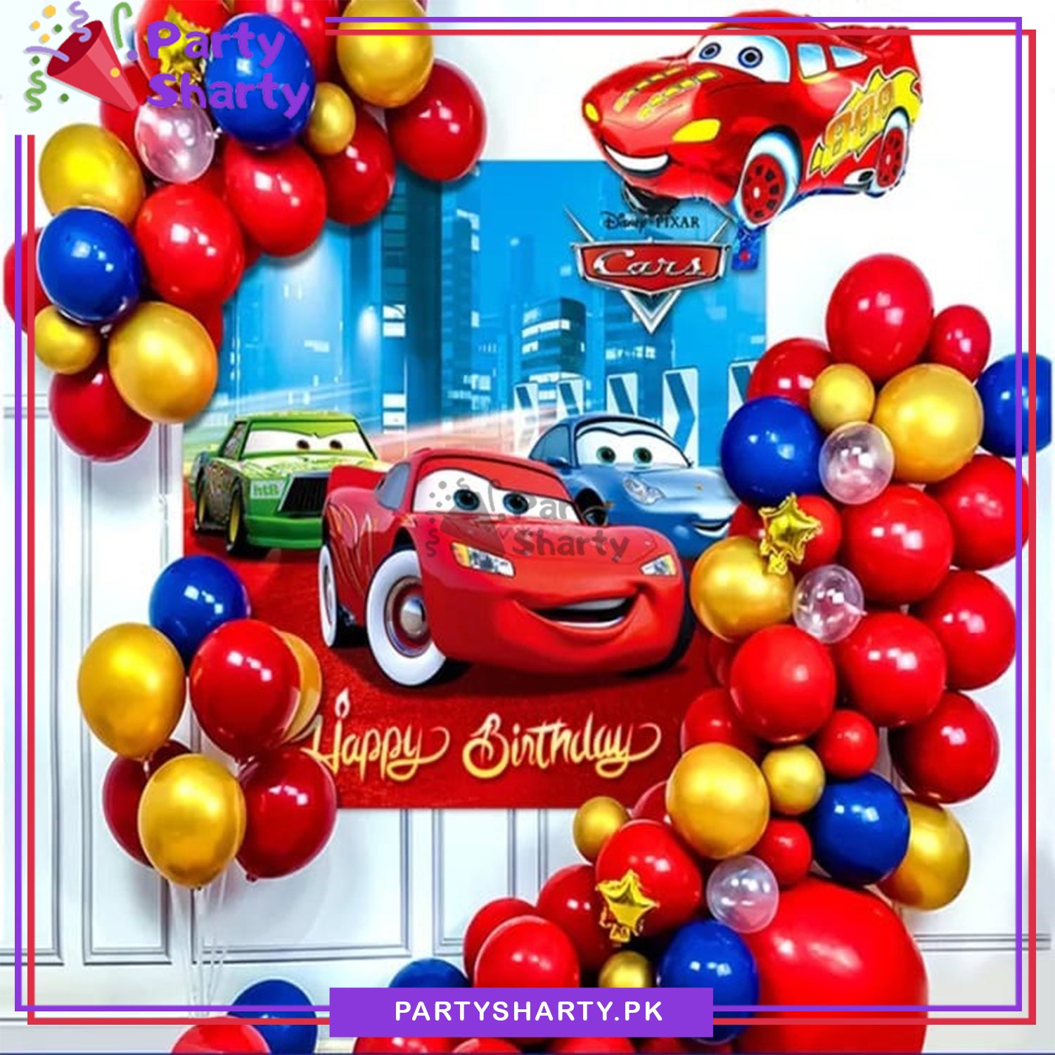 Lightning Mc Queen Car Birthday Theme Set for Theme Based Birthday Dec –  Party Sharty