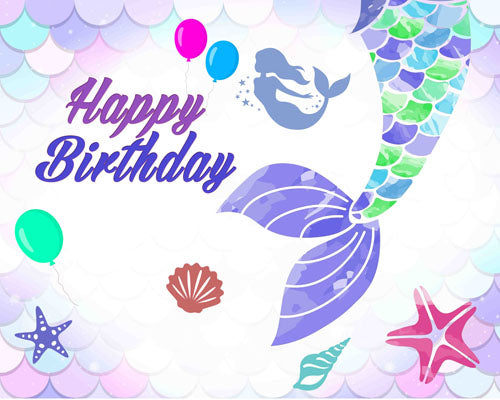 Mermaid Theme Backdrop For Mermaid Theme Birthday Decoration and Celeb –  Party Sharty