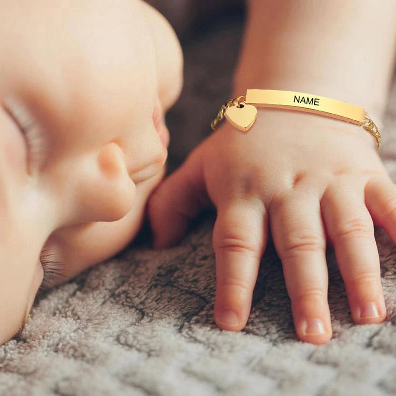 Personalized Baby Bar Bracelet Custom Name for Children Infant Boy Gir