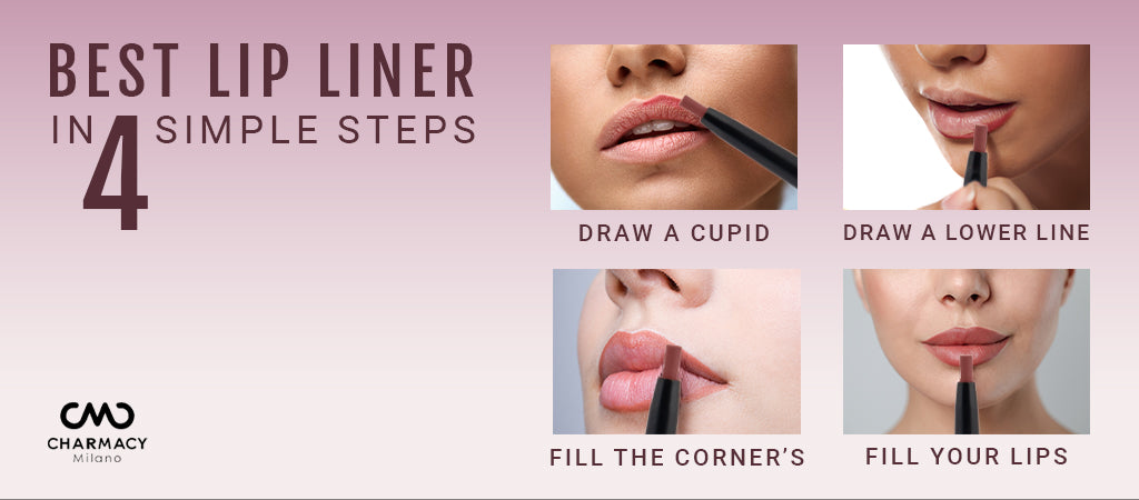 Steps for apply Lip Liner | Charamcy Lip Liner