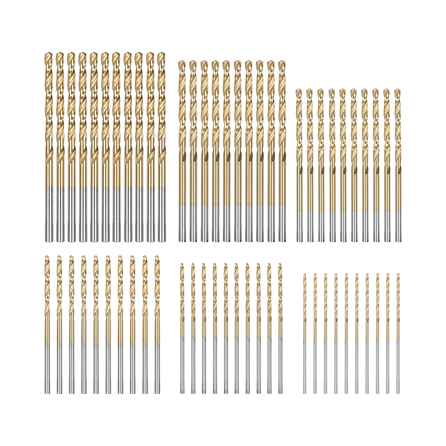Titanium Drill Bit Set, Premium HSS Drill Bit Set for Metal, Steel, Wood, Plastic, Aluminum Alloy