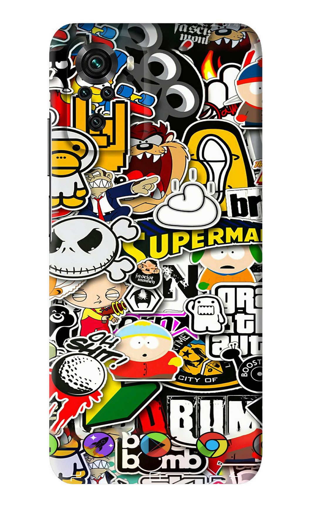 Sticker Bomb Xiaomi Redmi Note 10s Back Skin Wrap Only Rs149 Skinlelo 4036