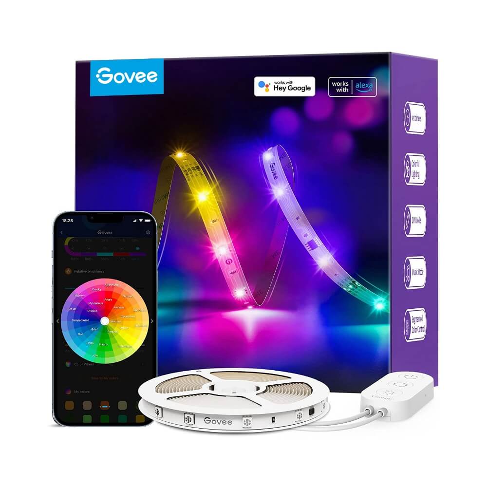 

Govee RGBIC Basic Wi-Fi + Bluetooth LED Strip Lights, 1*5m