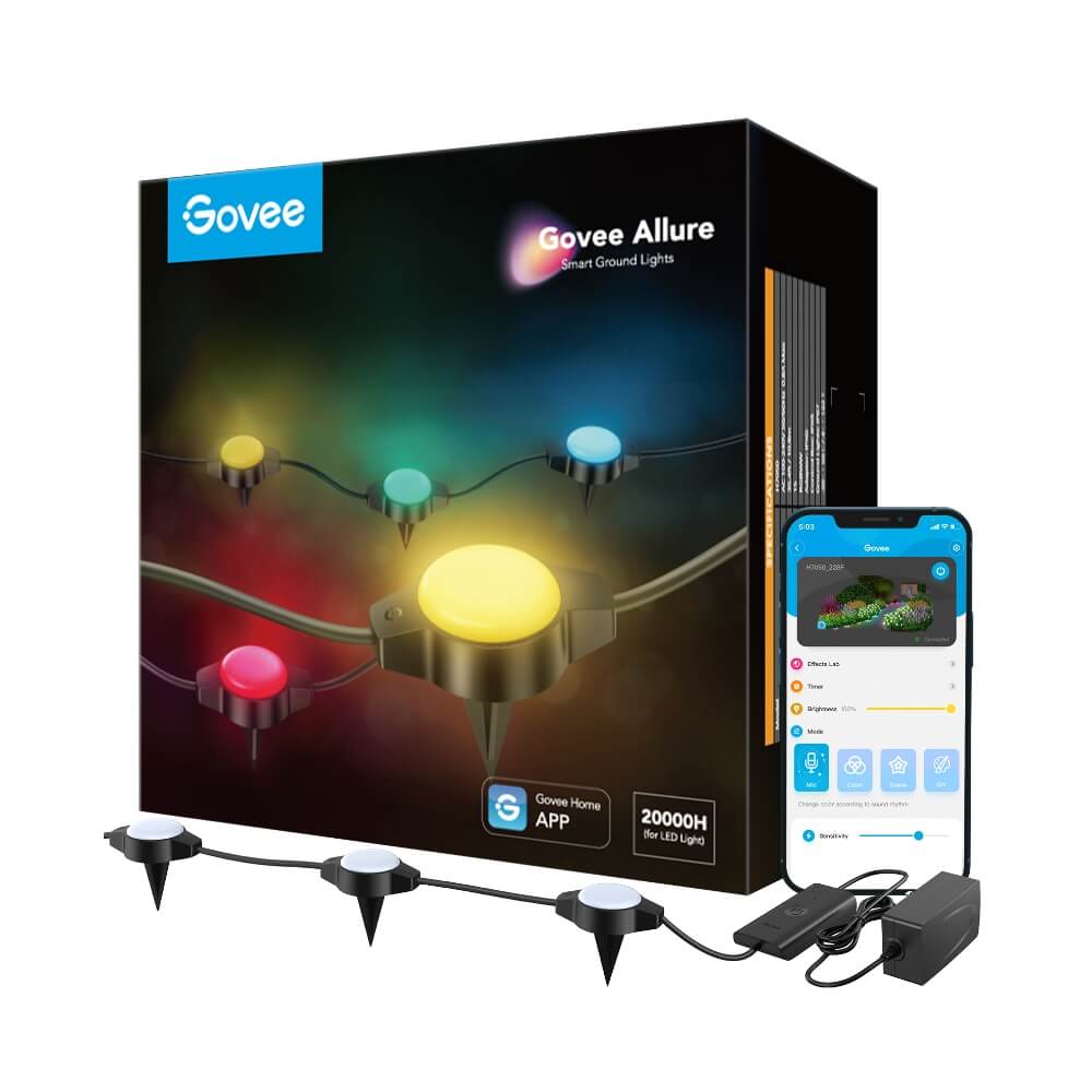 

Govee RGBIC Wi-Fi + Bluetooth Outdoor Ground Lights, 10.9m