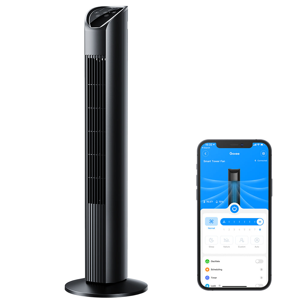 

Govee Black Smart Tower Fan with Wi-Fi App Control