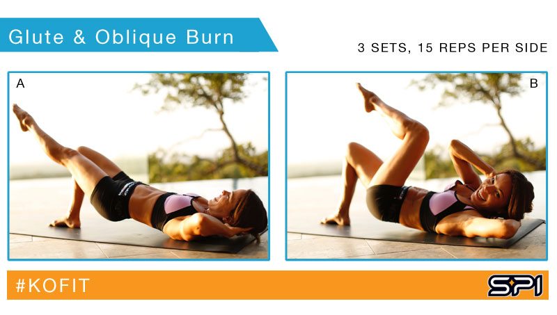 KOfit's Glute and Oblique Burn is a fast way to tone your stomach and get that bubble butt you've always wanted