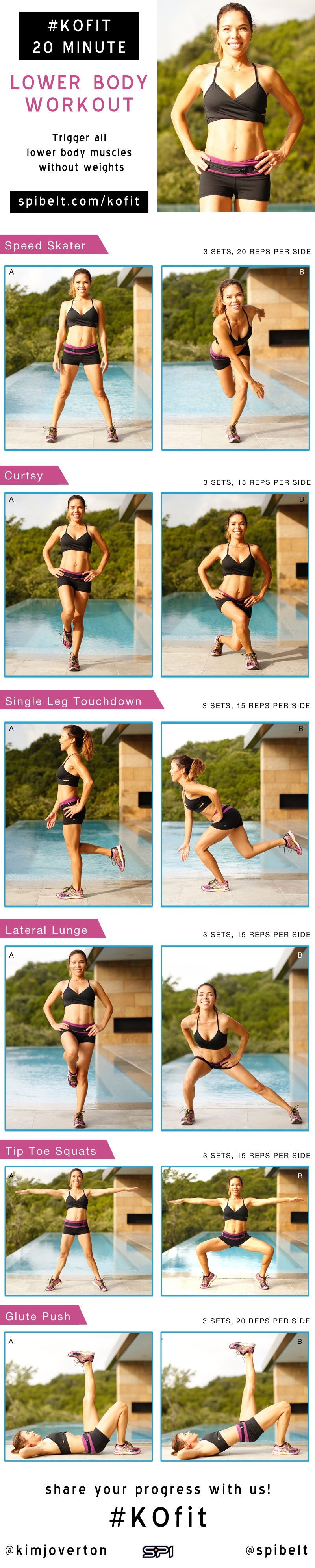 KOfit - 20 minute lower body workout without weights