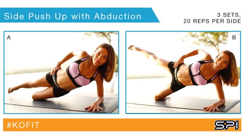 Side Push Up with Abduction - Tone your abs and glutes with this 2-in-1 exercise from KOfit
