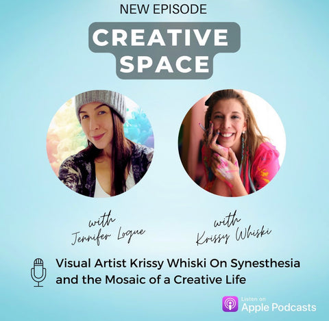 Jennifer Logue Creative Space podcast interview Krissy Whiski Lancaster Pennsylvania artist painter colorful art